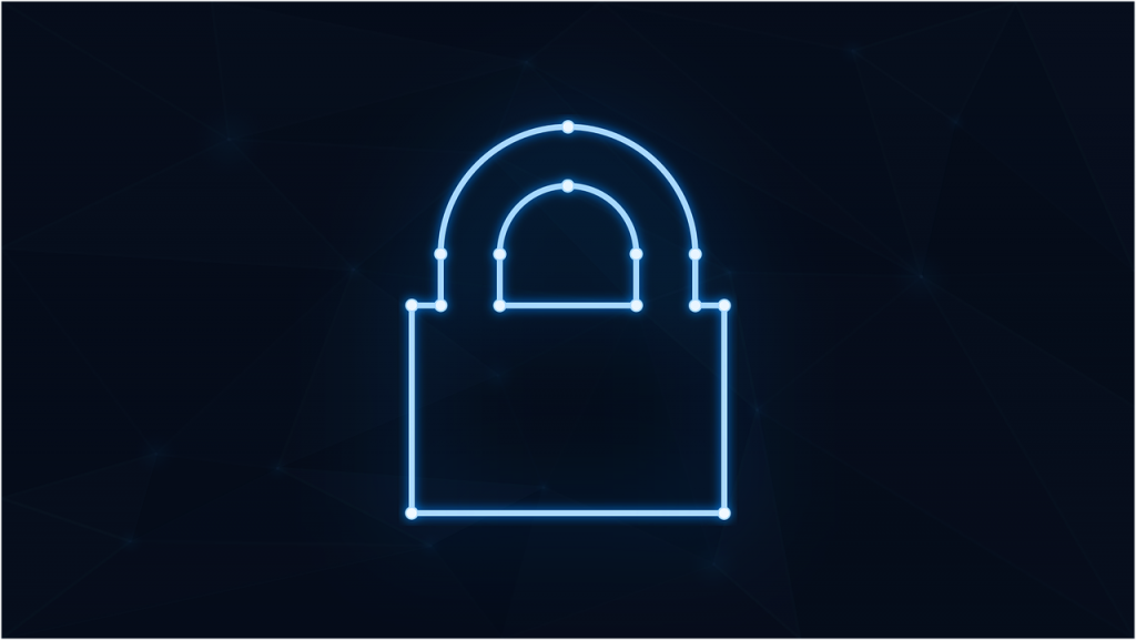 Free padlock neon cybersecurity vector